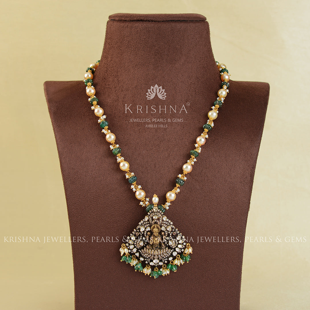 18k Victorian Gold Polki Necklace - Krishna Jewellers Pearls and Gems
