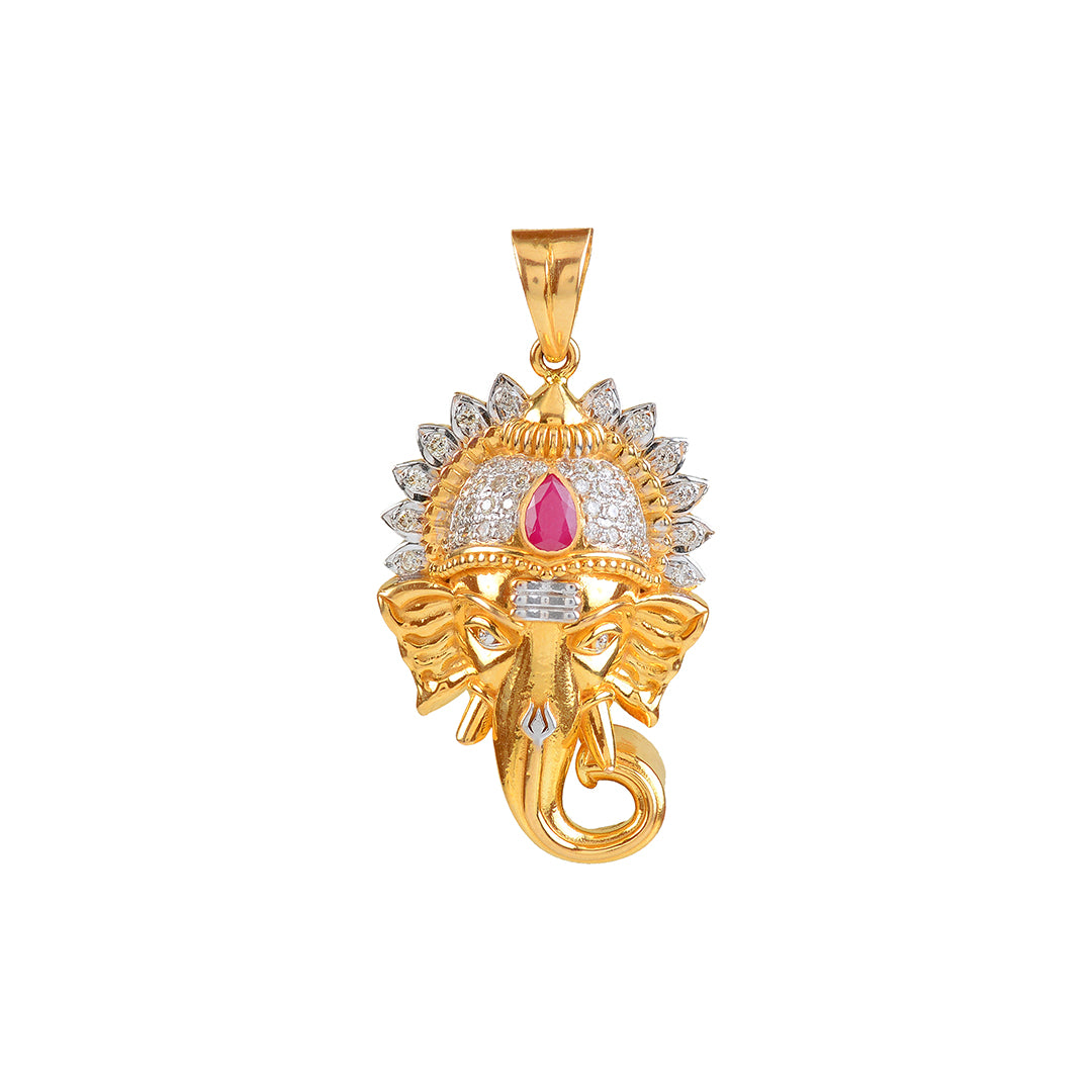Beautiful 22k Gold Ganesh Pendant - Krishna Jewellers Pearls and Gems