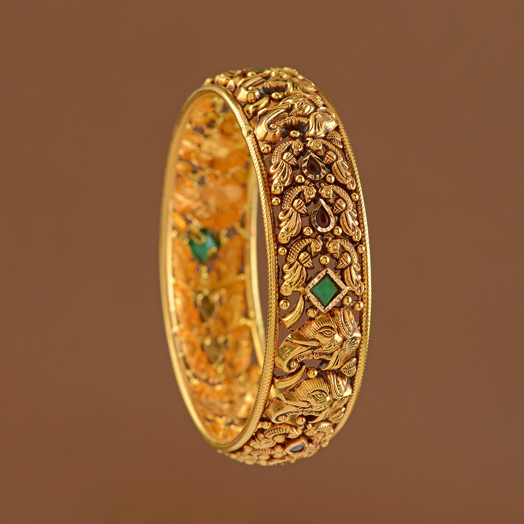 22K Gold Bangles in Nakshi Work - Krishna Jewellers Pearls and Gems