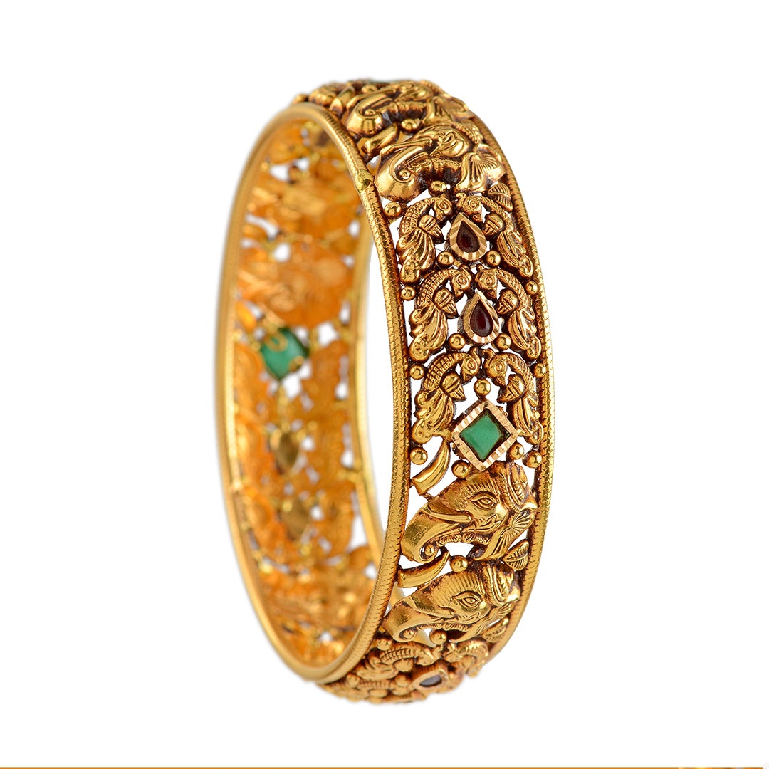 Shop Stunning 22K Gold Bangles in Nakshi Work Online – Krishna