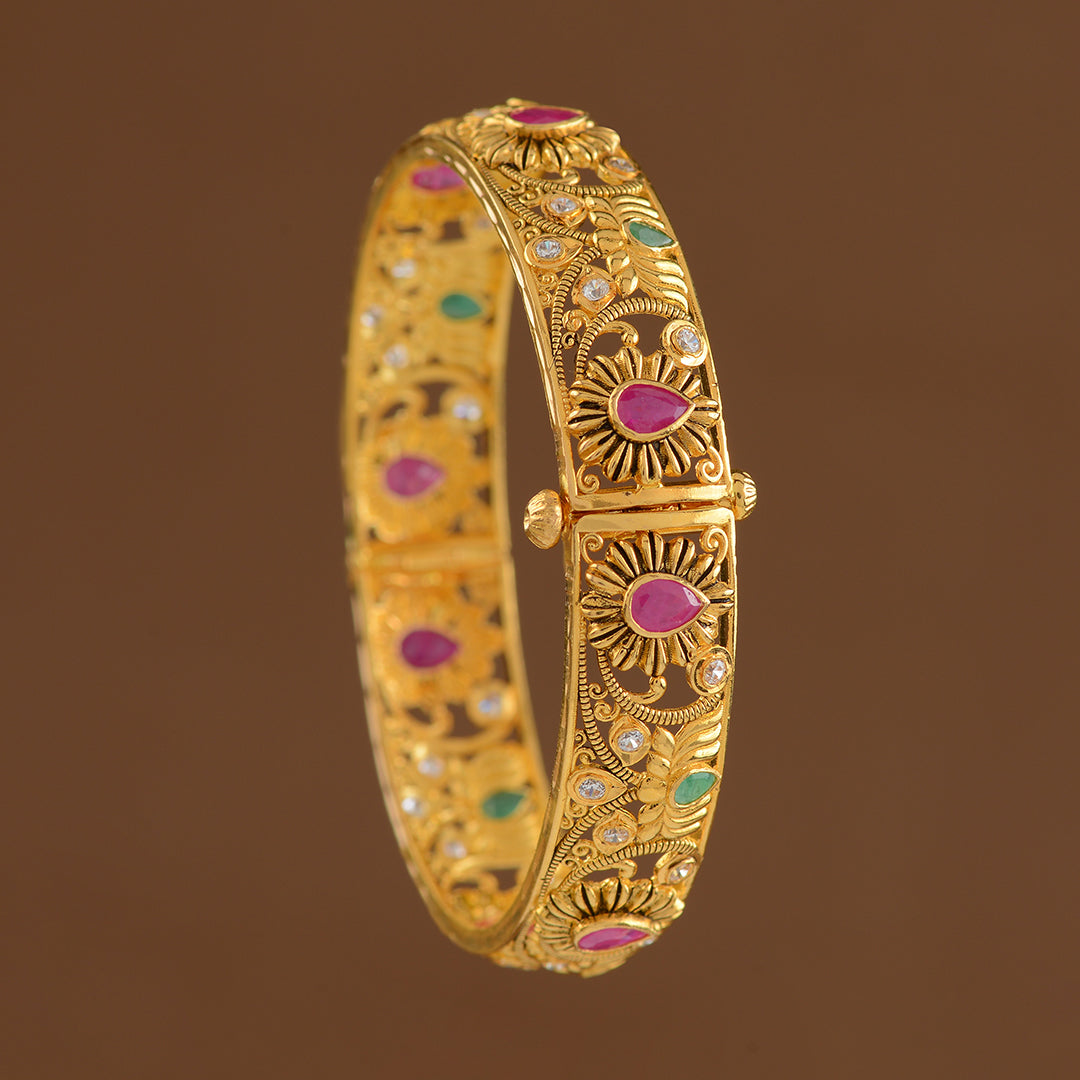Pretty 22k Gold Bangles - Krishna Jewellers Pearls and Gems