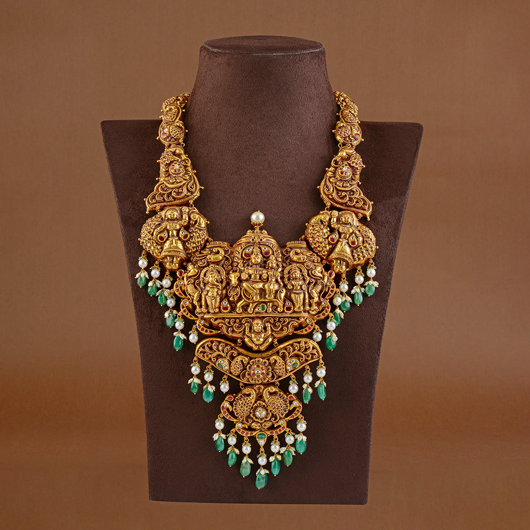 Shivparivar 22K Gold Long Necklace - Krishna Jewellers Pearls and Gems