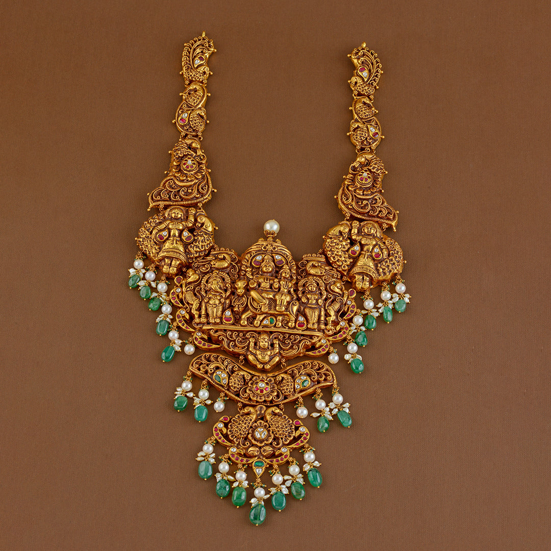 Shivparivar 22K Gold Long Necklace - Krishna Jewellers Pearls and Gems