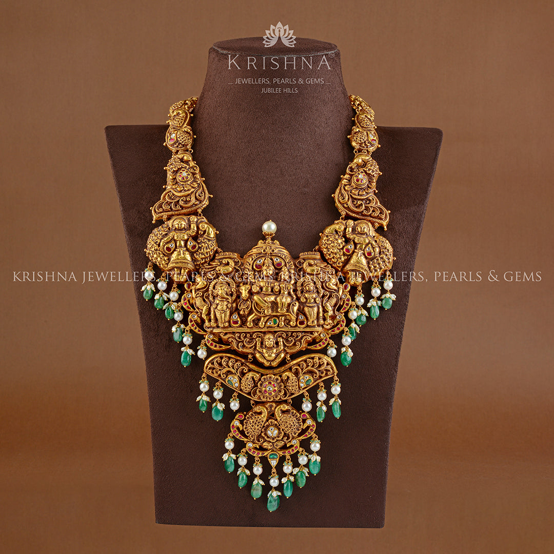 Shivparivar 22K Gold Long Necklace - Krishna Jewellers Pearls and Gems