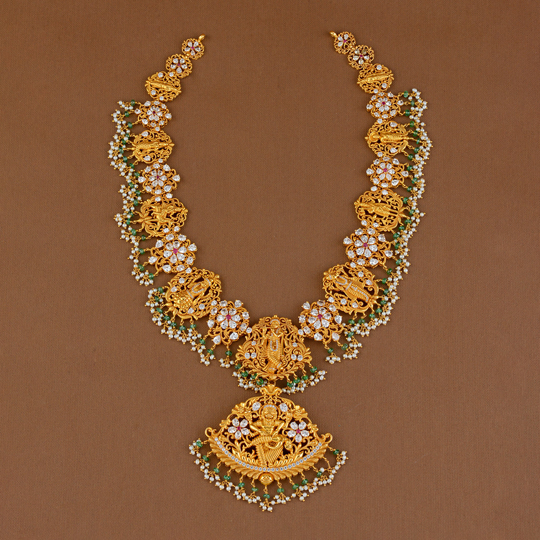 Dasavatharam 22K Long Gold Necklace - Krishna Jewellers Pearls and Gems