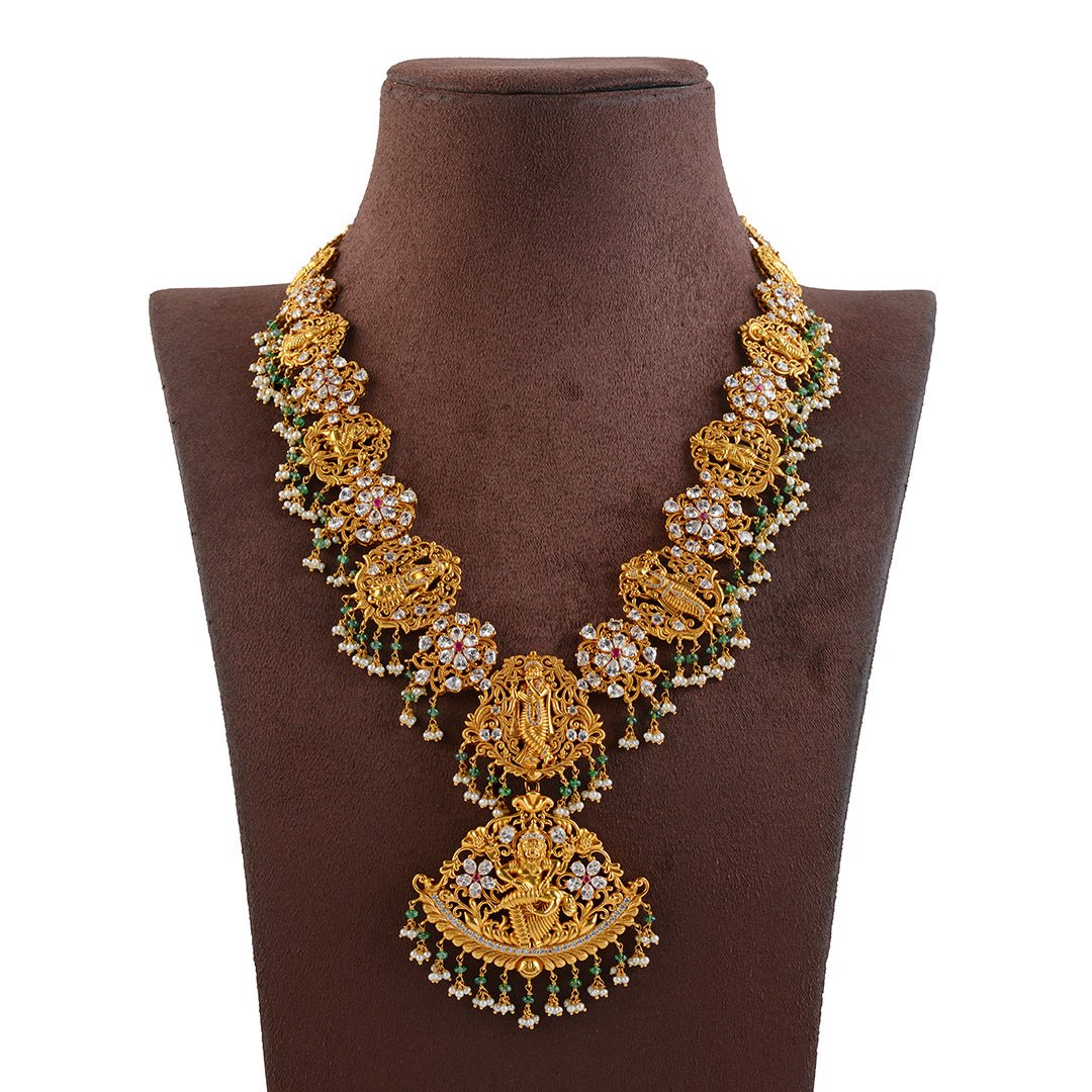 Dasavatharam 22K Long Gold Necklace - Krishna Jewellers Pearls and Gems