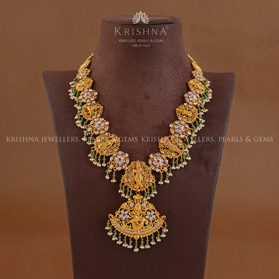 Dasavatharam 22K Long Gold Necklace - Krishna Jewellers Pearls and Gems