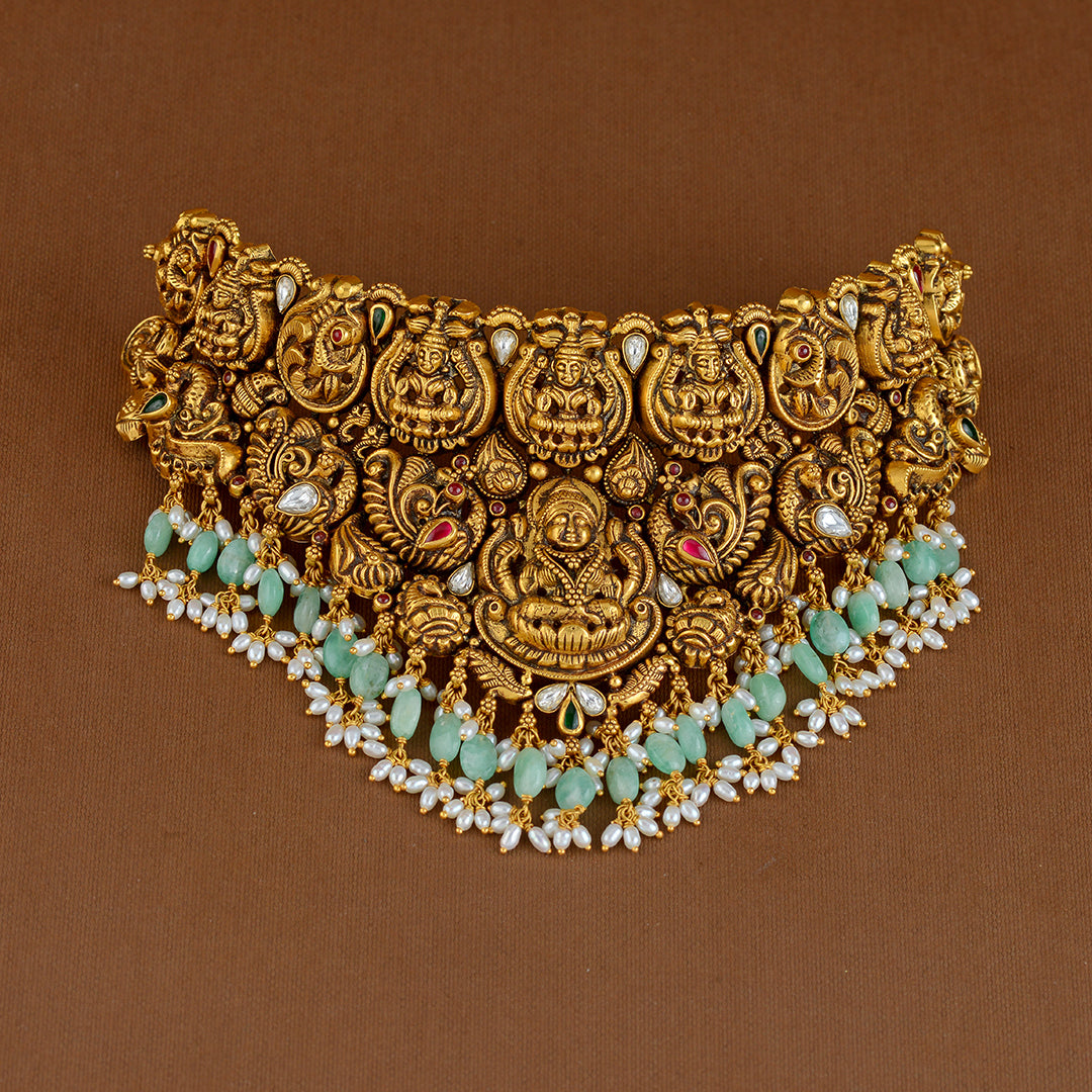 22K Gold Choker with Nakshi Work - Krishna Jewellers Pearls and Gems