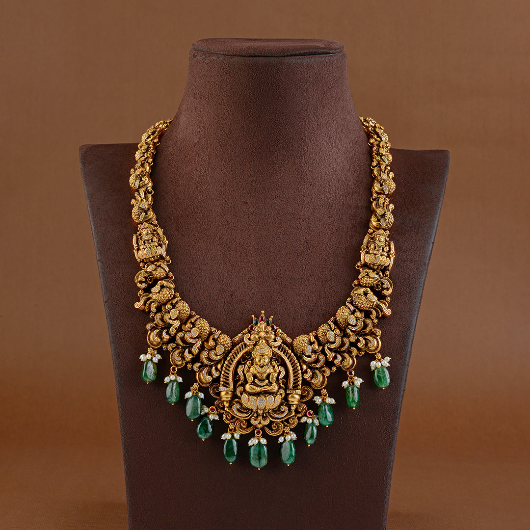 Ethnic Temple Haram Designs In Gold - Krishna Jewellers Pearls and Gems