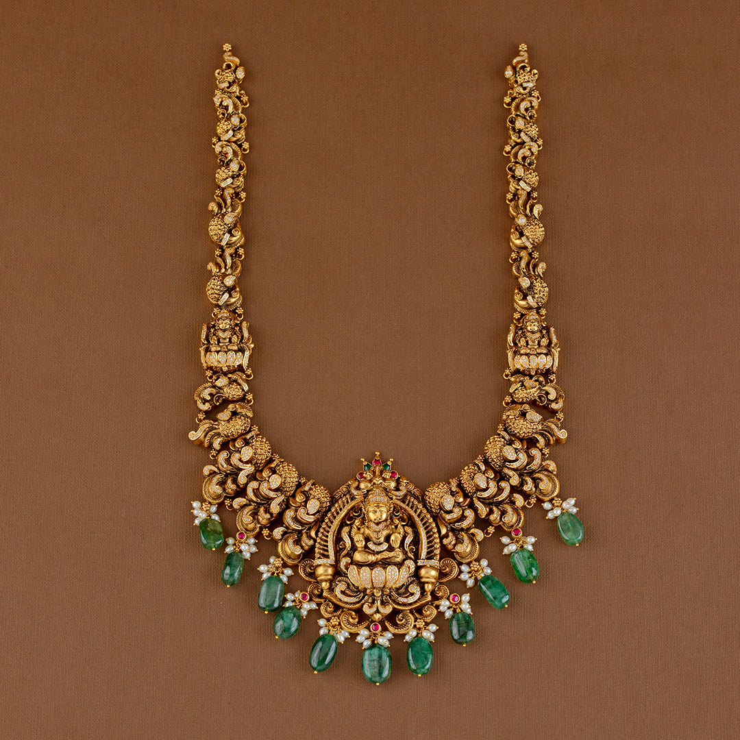 Ethnic Temple Haram Designs In Gold - Krishna Jewellers Pearls and Gems