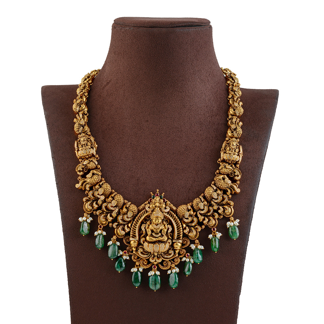 Ethnic Temple Haram Designs In Gold - Krishna Jewellers Pearls and Gems