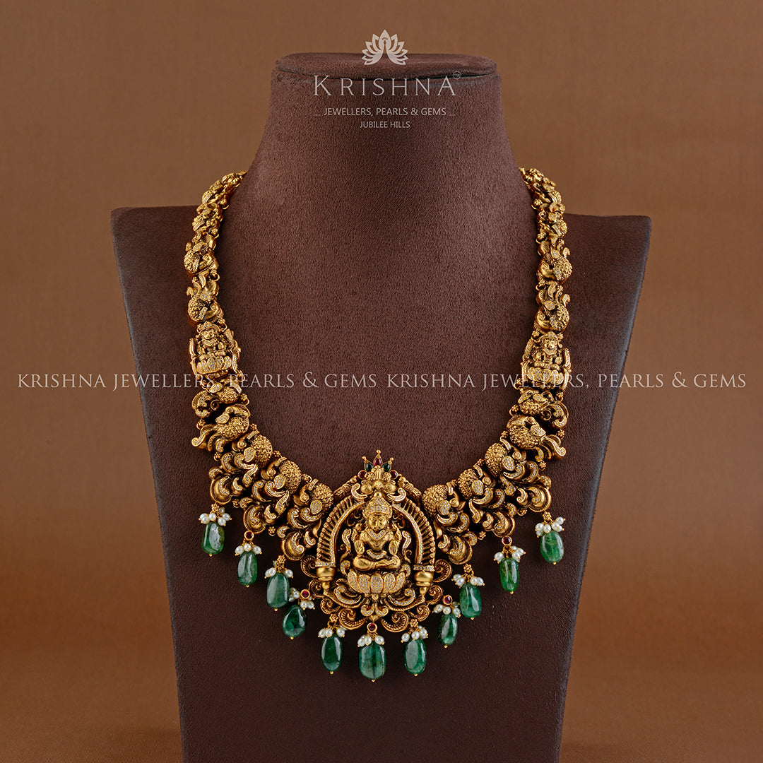 Ethnic Temple Haram Designs In Gold - Krishna Jewellers Pearls and Gems