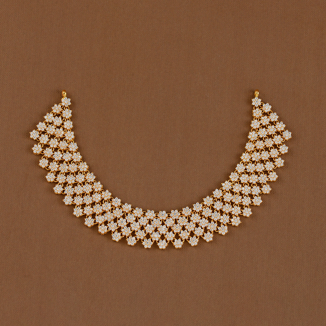 Gold Choker in Jaali Pattern - Krishna Jewellers Pearls and Gems