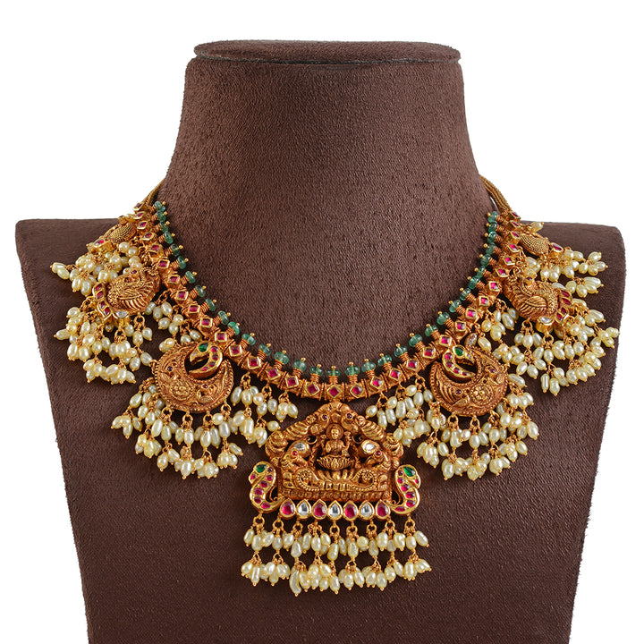 22K Gold Necklace with Guttapusalu - Krishna Jewellers Pearls and Gems