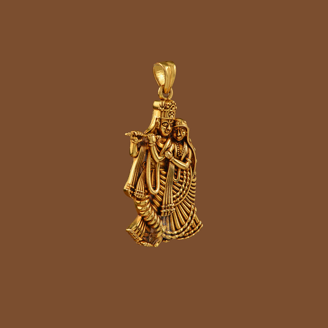 Radha Krishna Gold Pendant - Krishna Jewellers Pearls and Gems