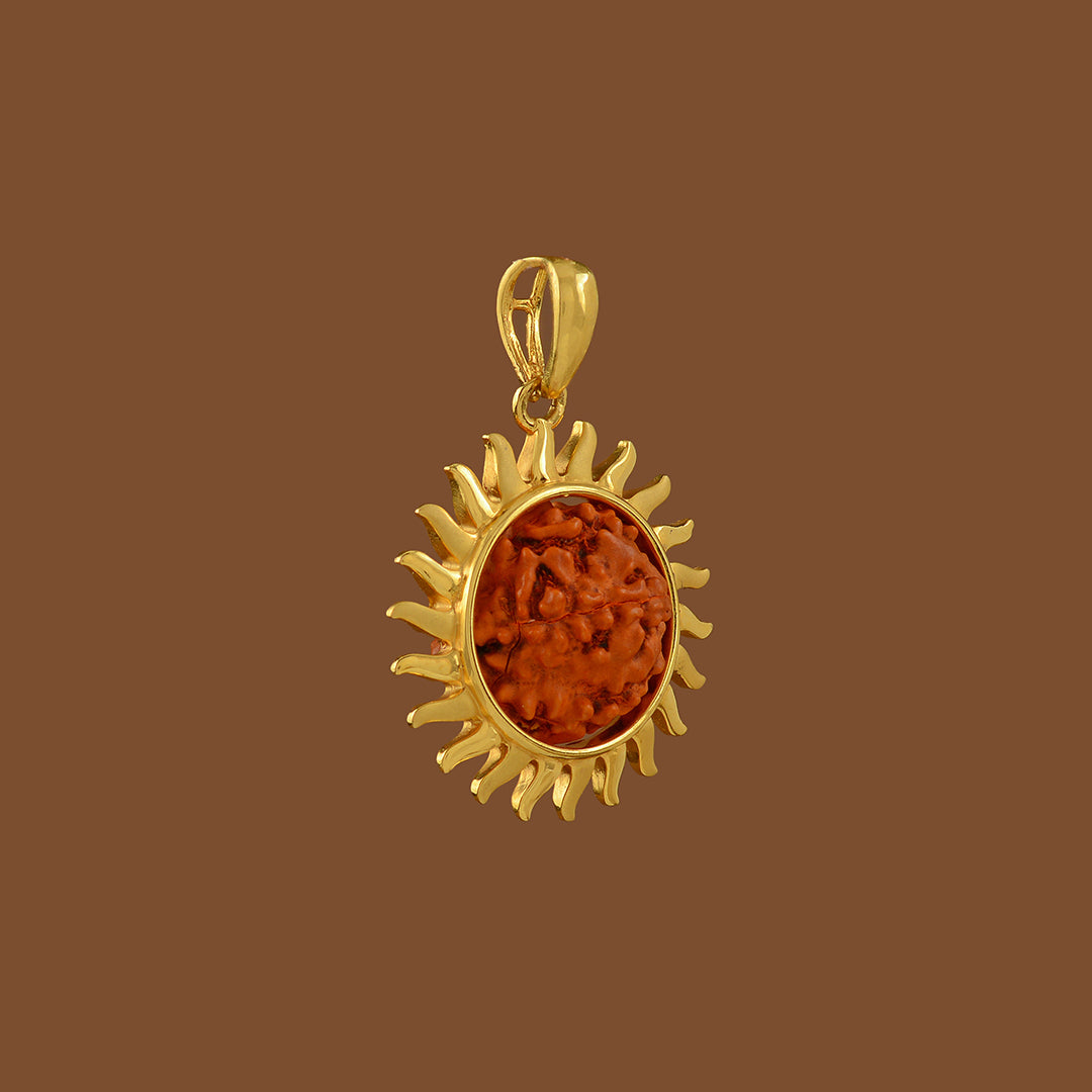 Surya Dev Gold Pendant - Krishna Jewellers Pearls and Gems