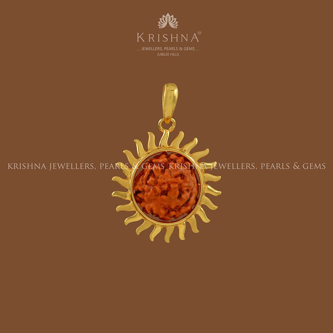 Surya Dev Gold Pendant - Krishna Jewellers Pearls and Gems