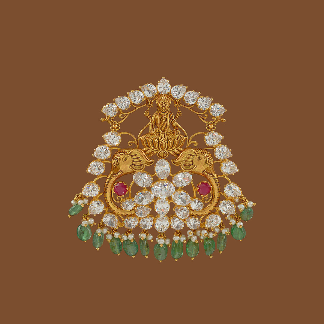 22k Lakshmi Gold Pendant - Krishna Jewellers Pearls and Gems
