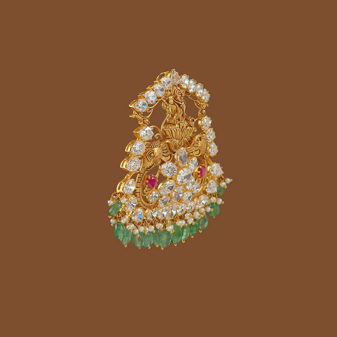 22k Lakshmi Gold Pendant - Krishna Jewellers Pearls and Gems