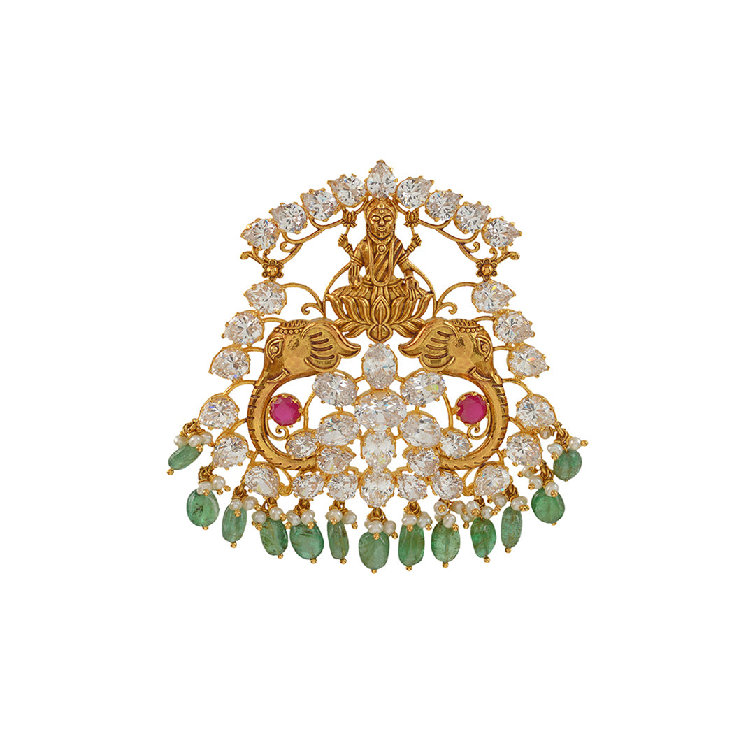 22k Lakshmi Gold Pendant - Krishna Jewellers Pearls and Gems