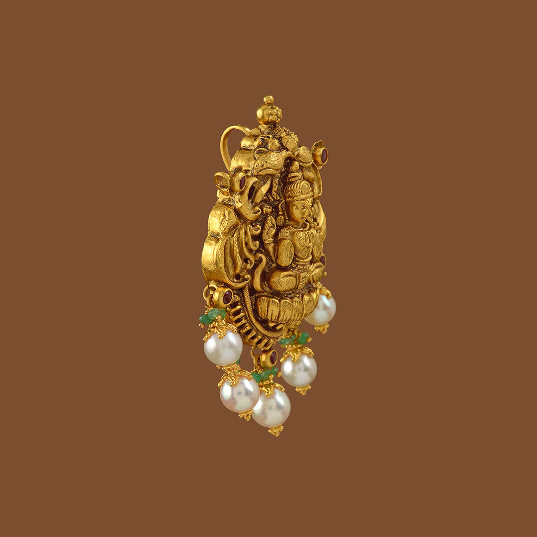 Lord Vinayaka Gold Pendant - Krishna Jewellers Pearls and Gems