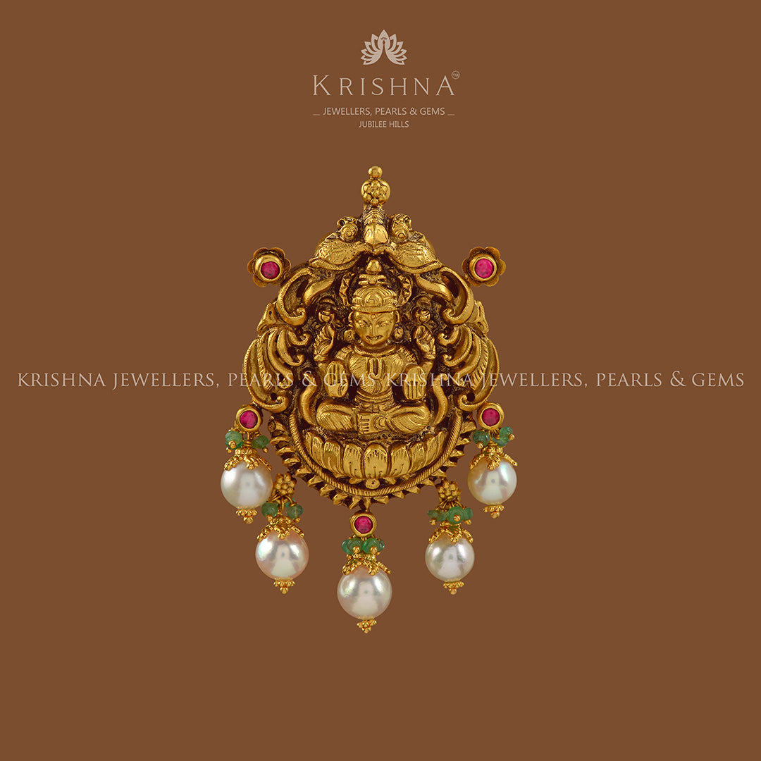 Lord Vinayaka Gold Pendant - Krishna Jewellers Pearls and Gems