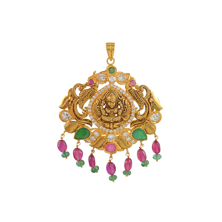 Goddess Lakshmi Gold Pendant - Krishna Jewellers Pearls and Gems