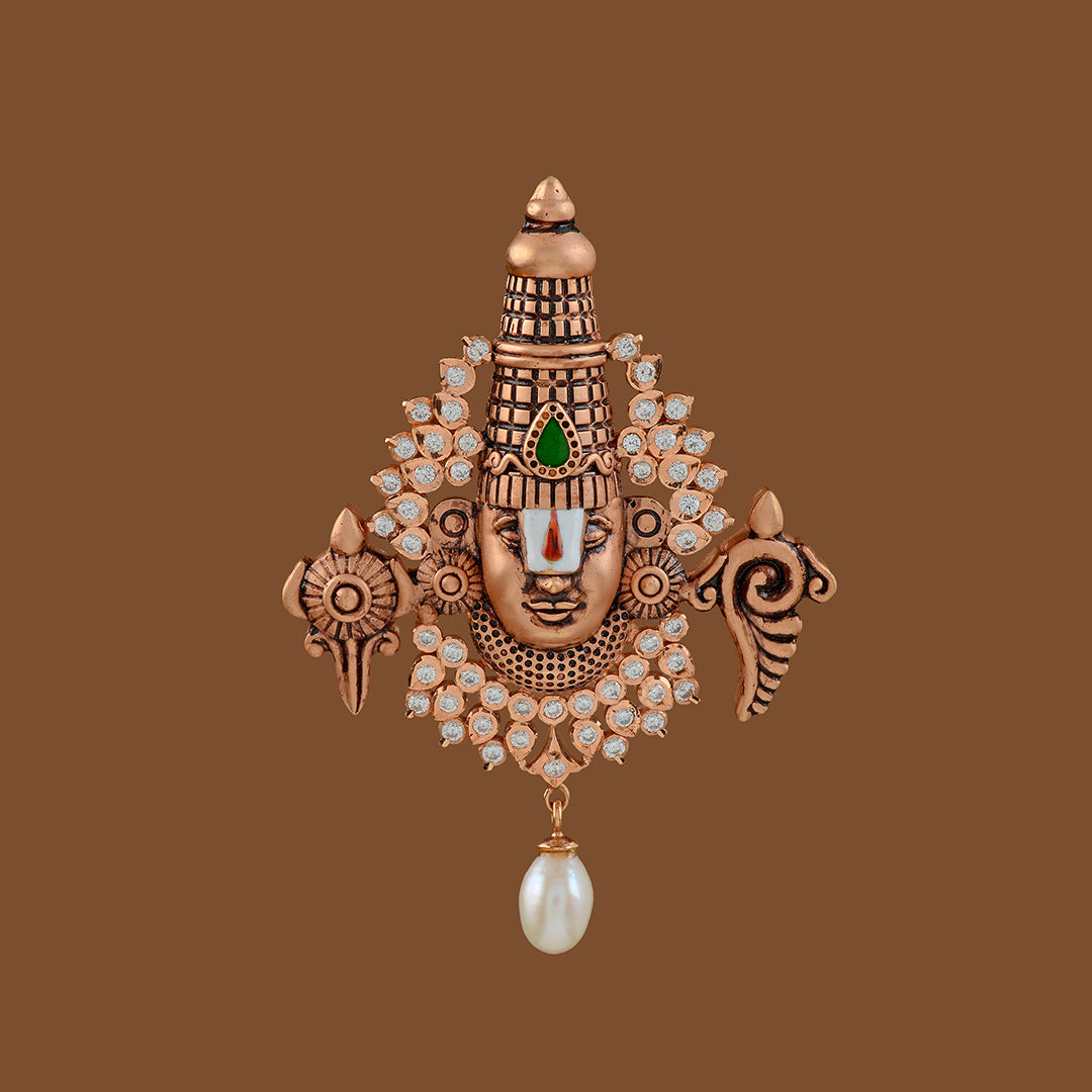 Lord Venteshwara Gold Pendant - Krishna Jewellers Pearls and Gems