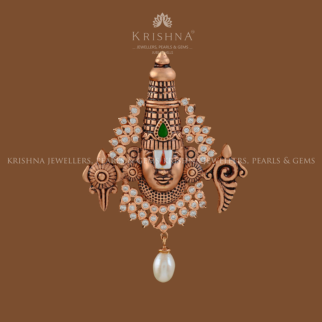 Lord Venteshwara Gold Pendant - Krishna Jewellers Pearls and Gems