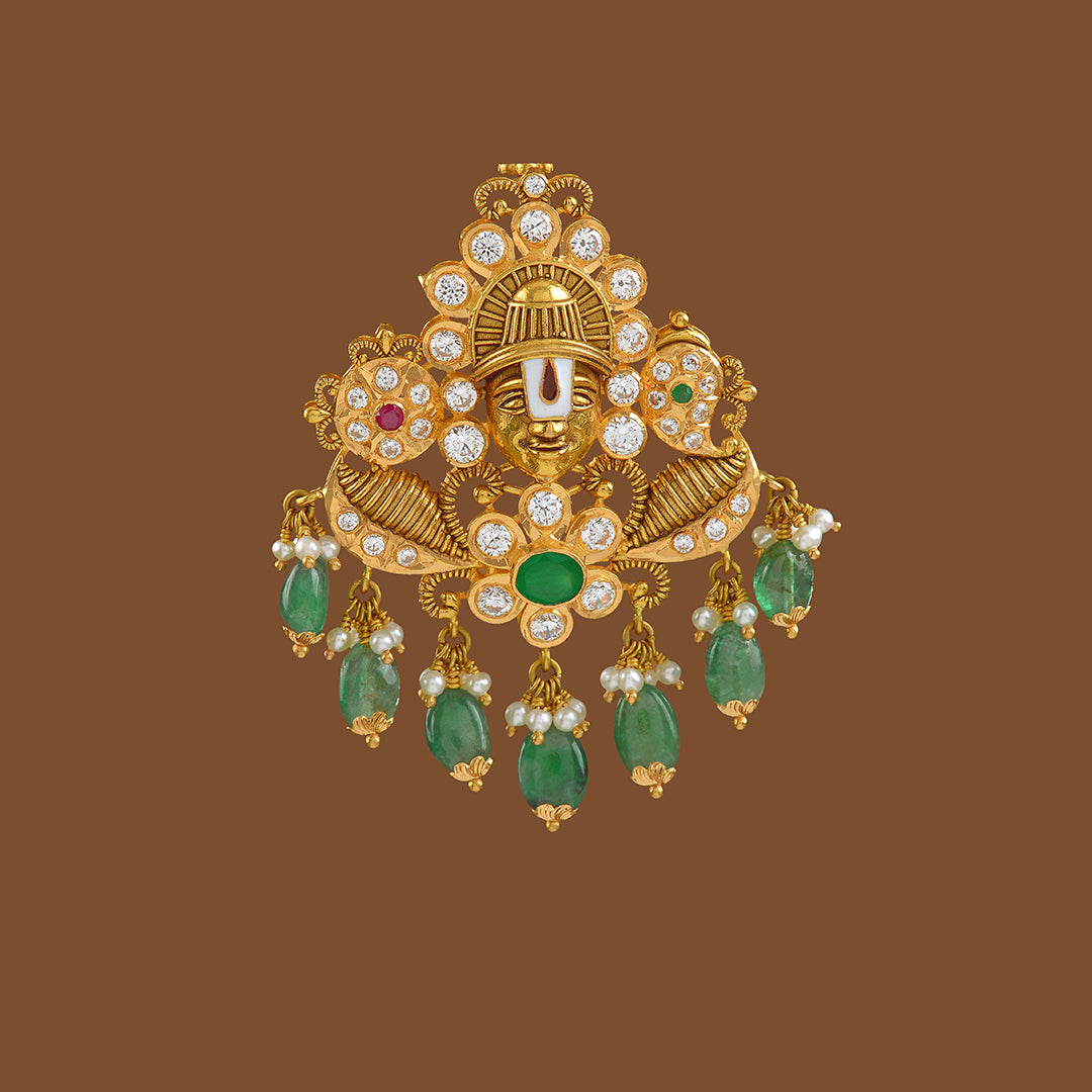 Lord Balaji Gold Pendant - Krishna Jewellers Pearls and Gems