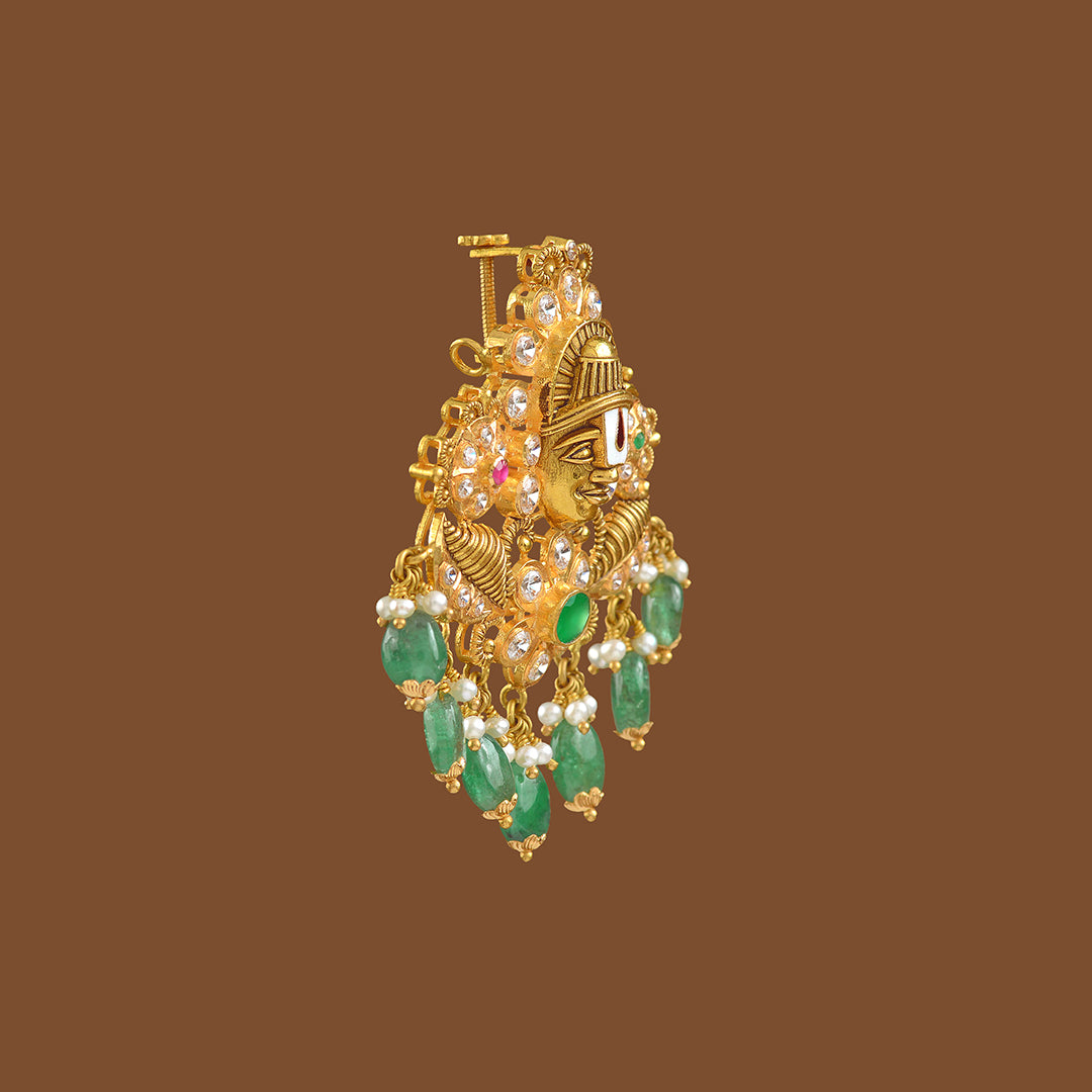 Lord Balaji Gold Pendant - Krishna Jewellers Pearls and Gems