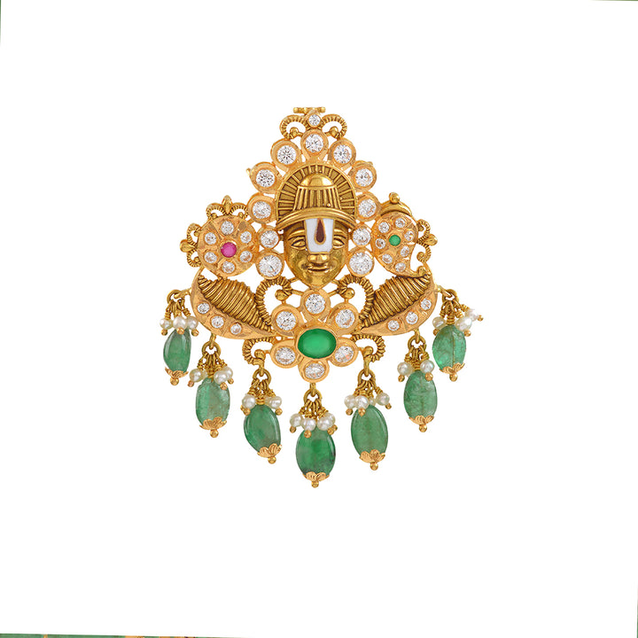 Lord Balaji Gold Pendant - Krishna Jewellers Pearls and Gems