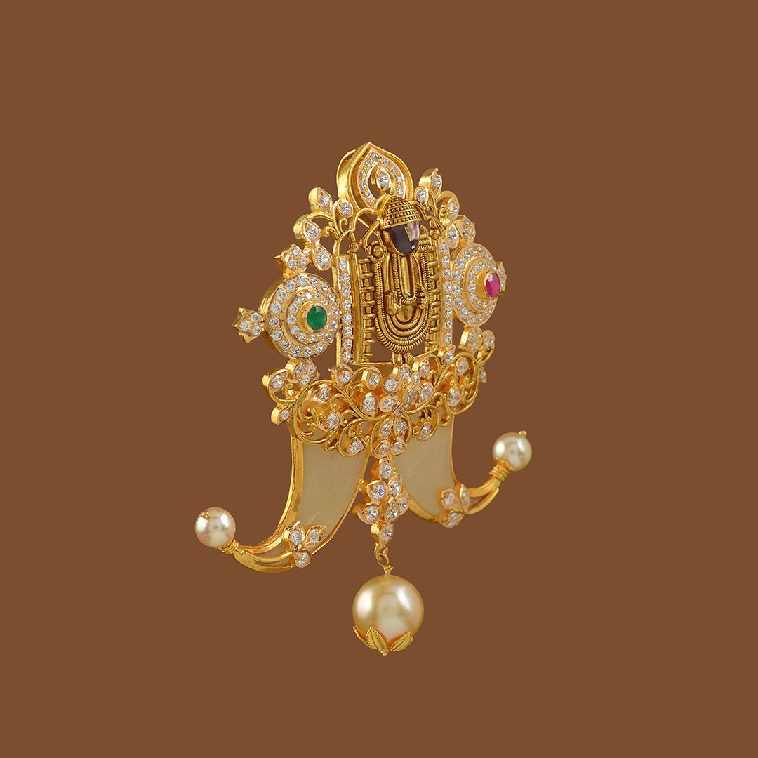 Lord Balaji Gold Pendant - Krishna Jewellers Pearls and Gems