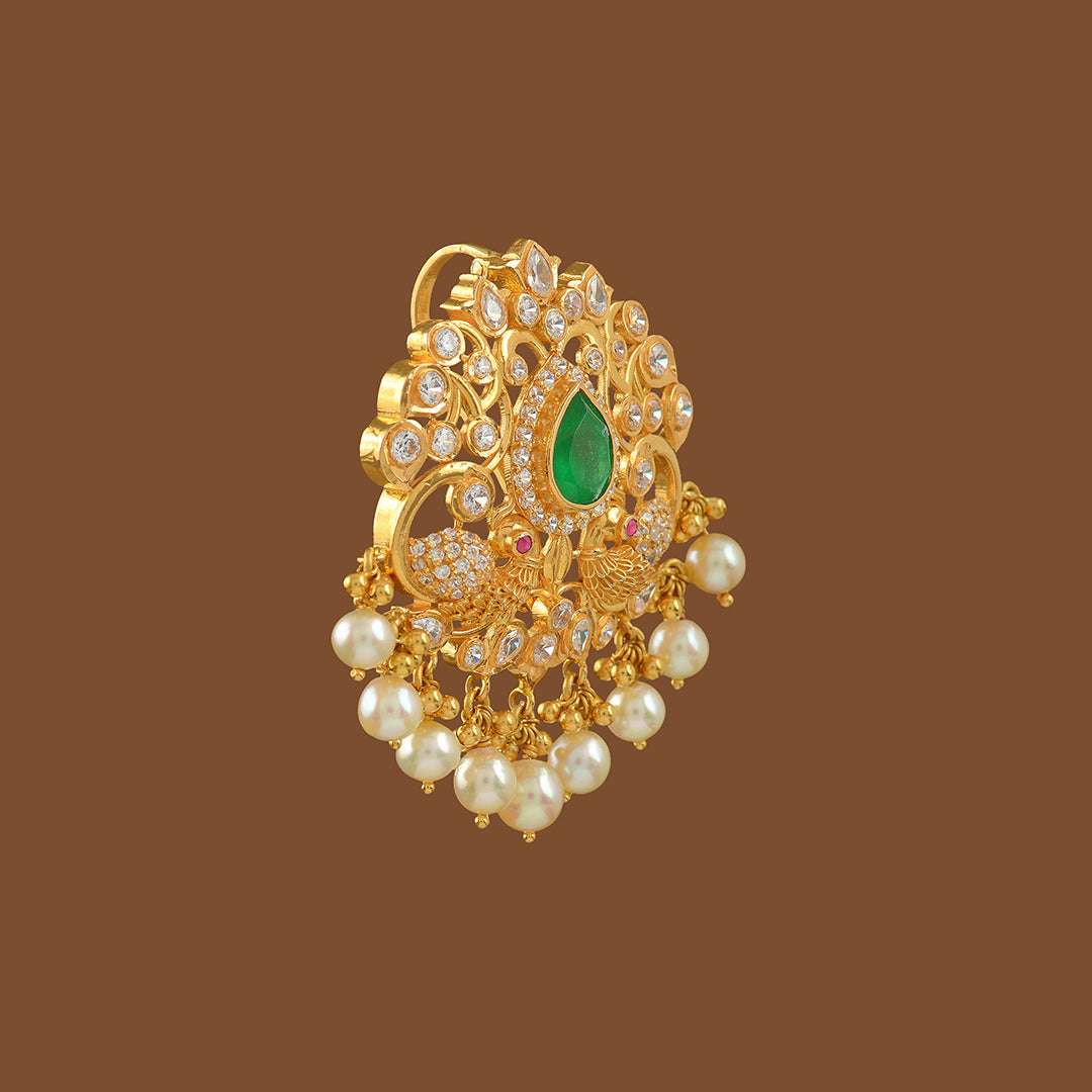 22K Gold Peacock Pendant - Krishna Jewellers Pearls and Gems