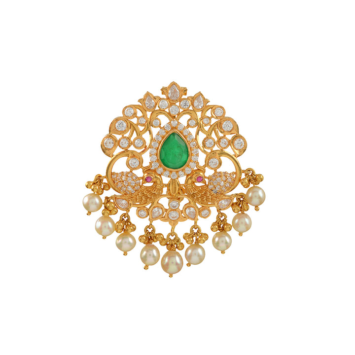 22K Gold Peacock Pendant - Krishna Jewellers Pearls and Gems
