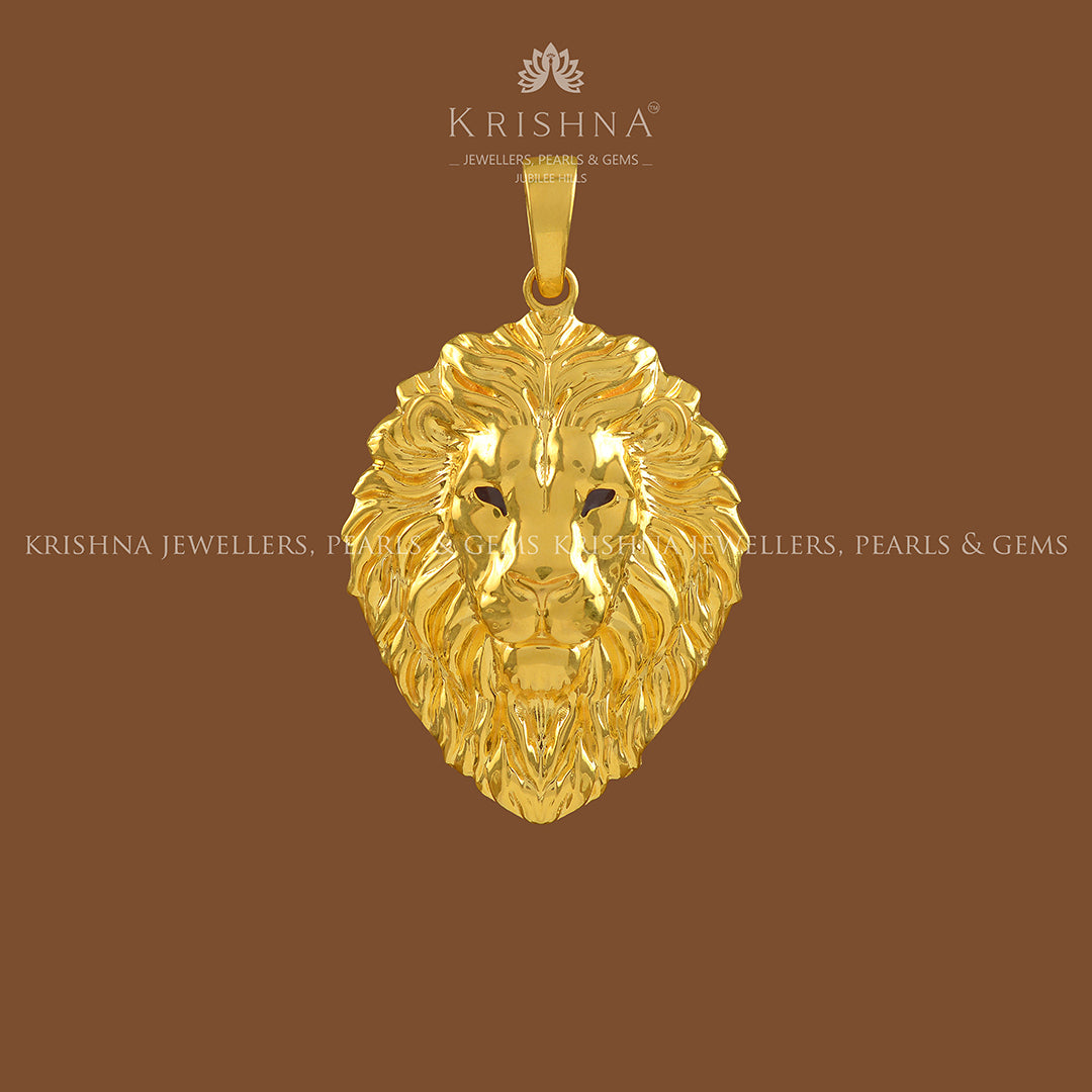 Lion Gold Pendant - Krishna Jewellers Pearls and Gems