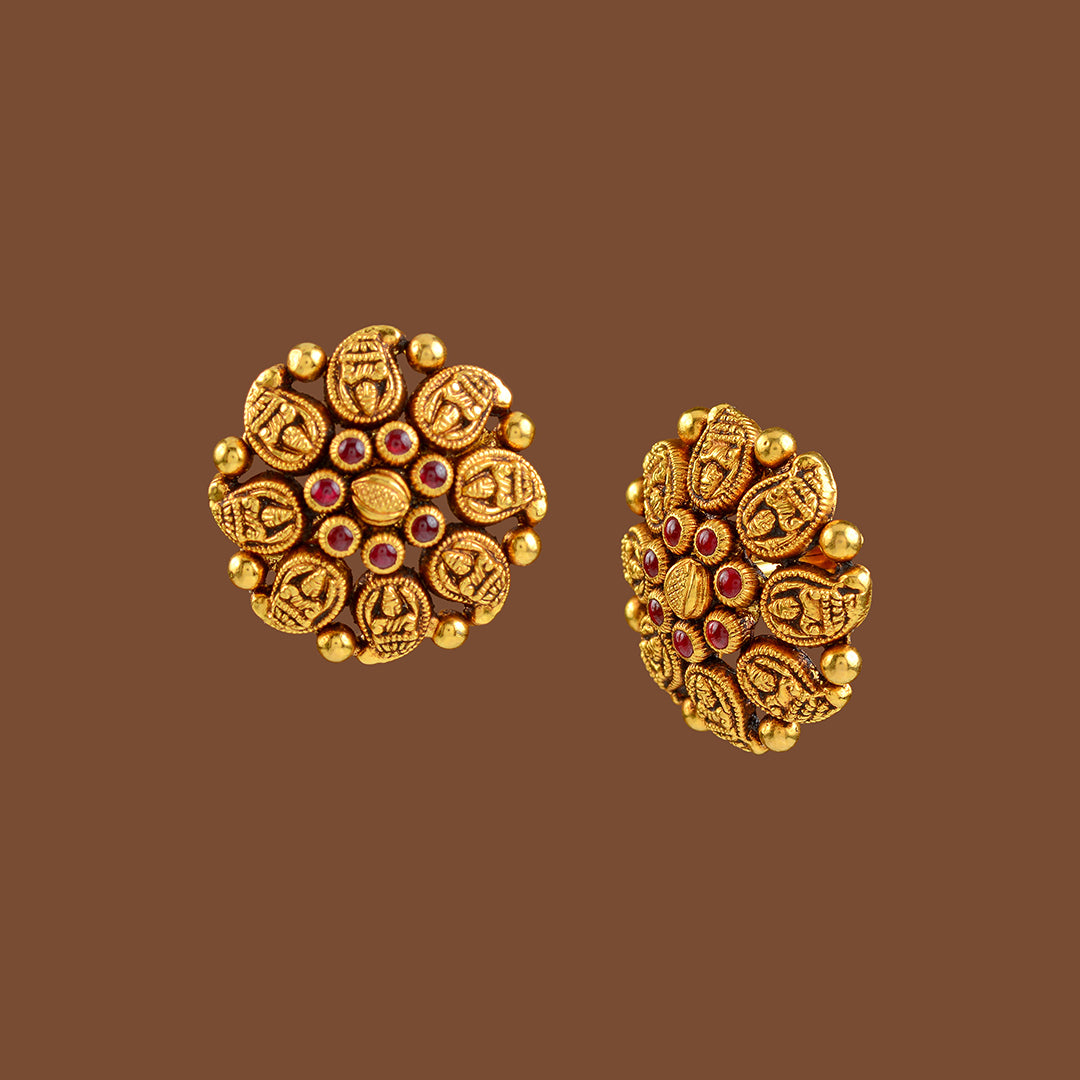 22k Gold Stud Earrings - Krishna Jewellers Pearls and Gems