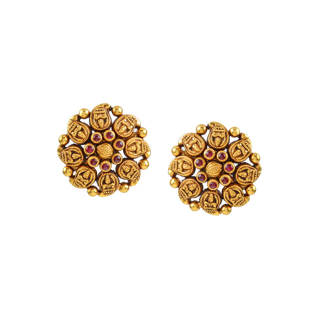 22k Gold Stud Earrings - Krishna Jewellers Pearls and Gems