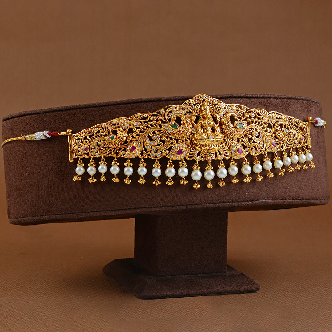 22k Gold Vaddanam In Lakshmi Peacock Motif - Krishna Jewellers Pearls and Gems