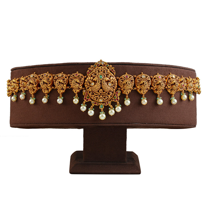 22k Gold Peacock Vaddanam - Krishna Jewellers Pearls and Gems