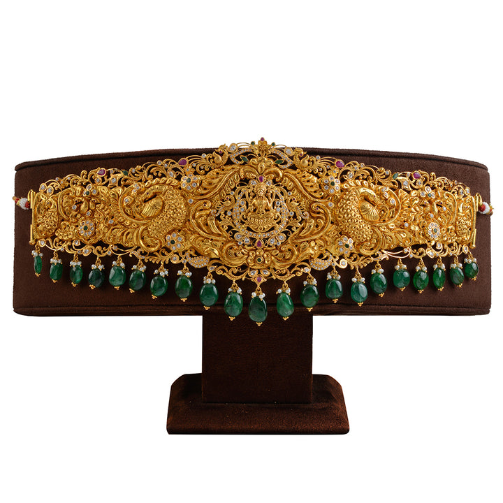 916 Lakshmi Peacock Gold Vaddanam - Krishna Jewellers Pearls and Gems