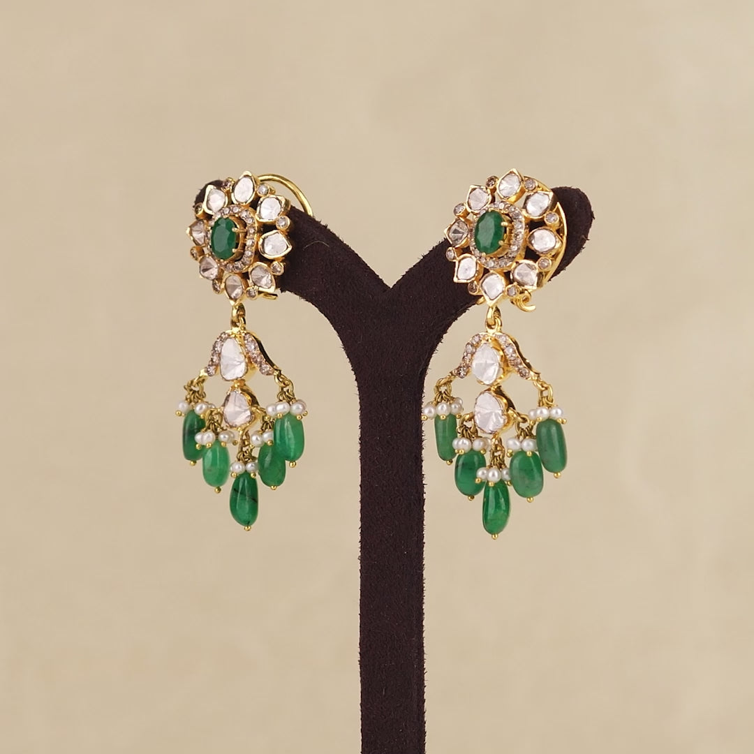 Hanging Style Polki Earrings