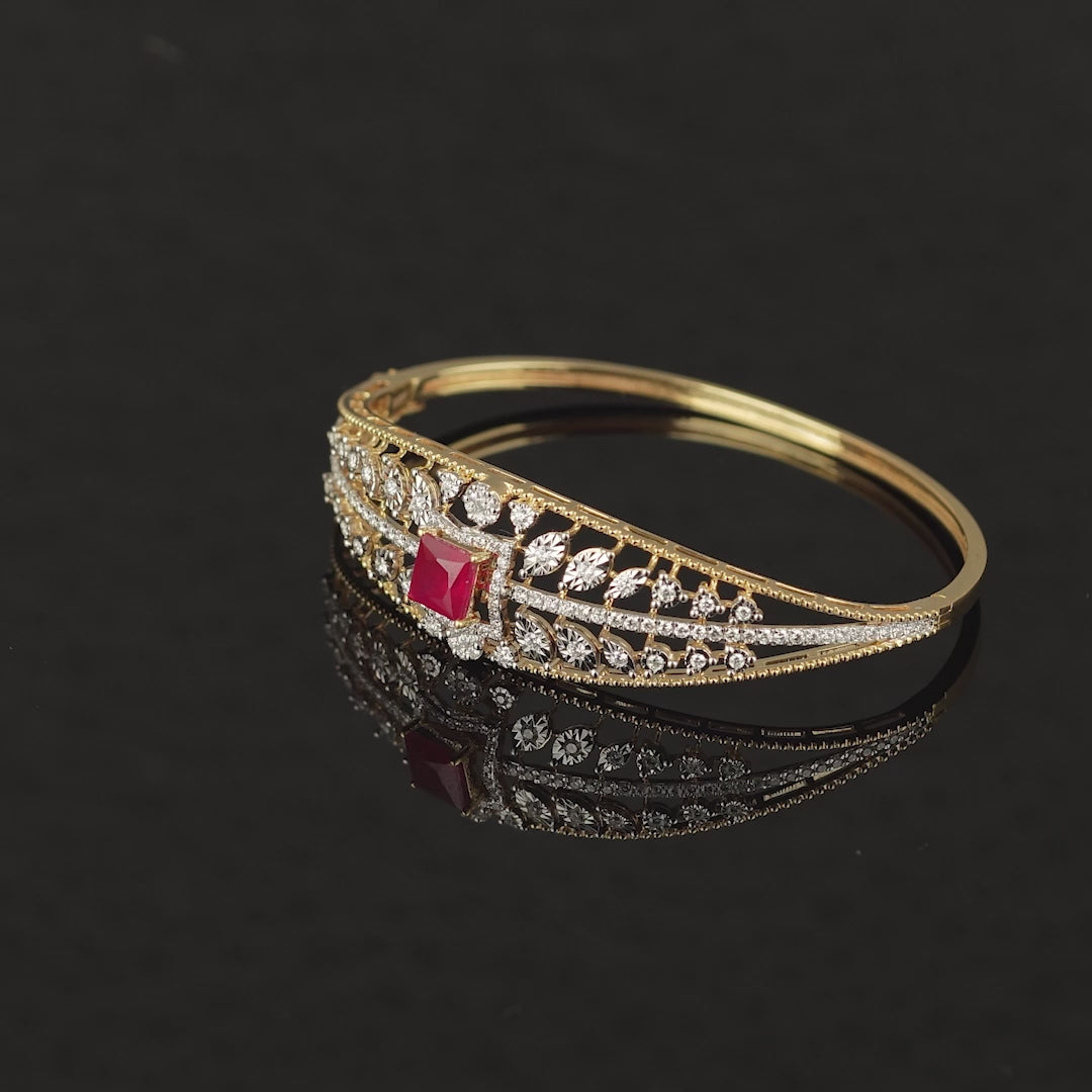 Branch and Leaf Diamond Bracelet