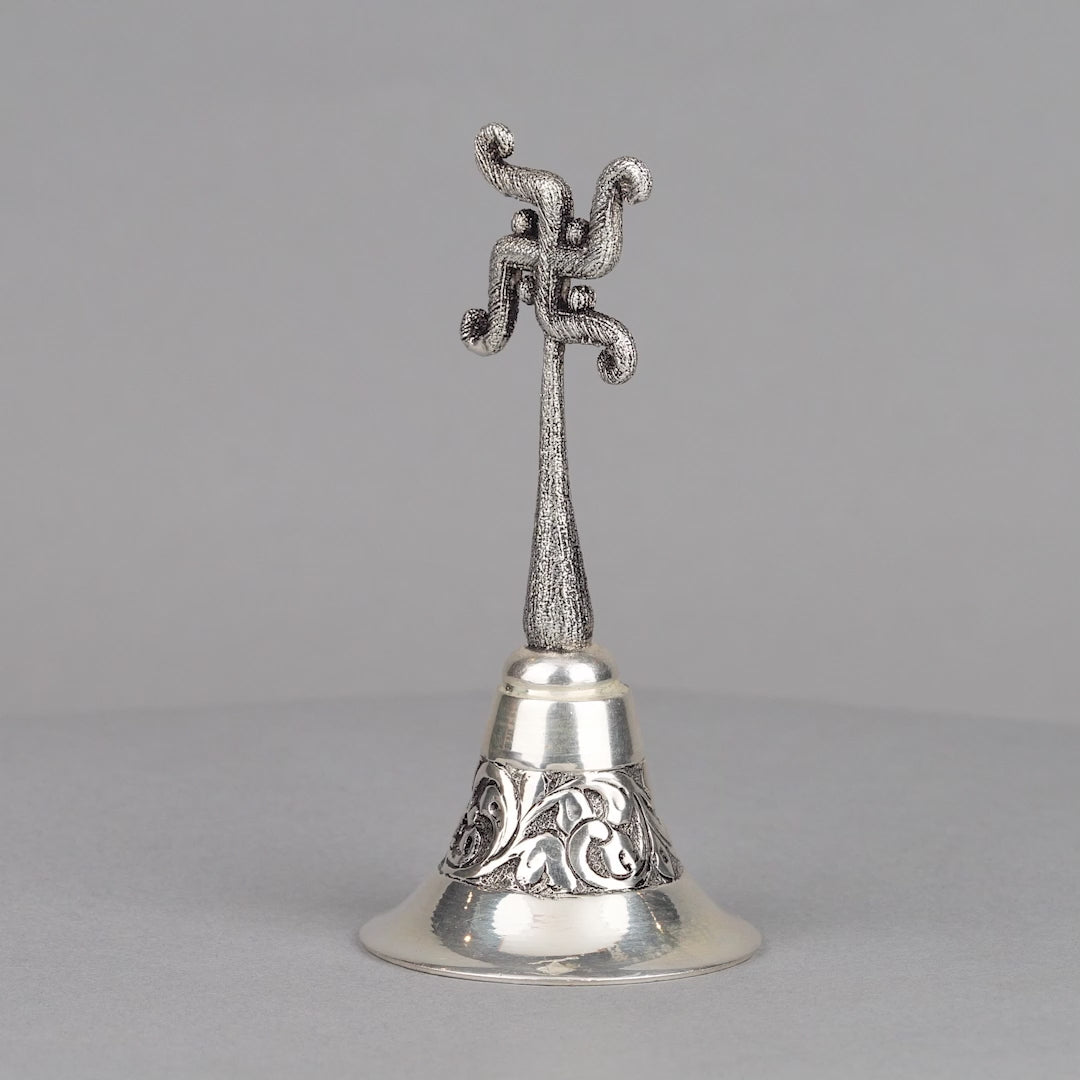 Silver Swastik Pooja Bell