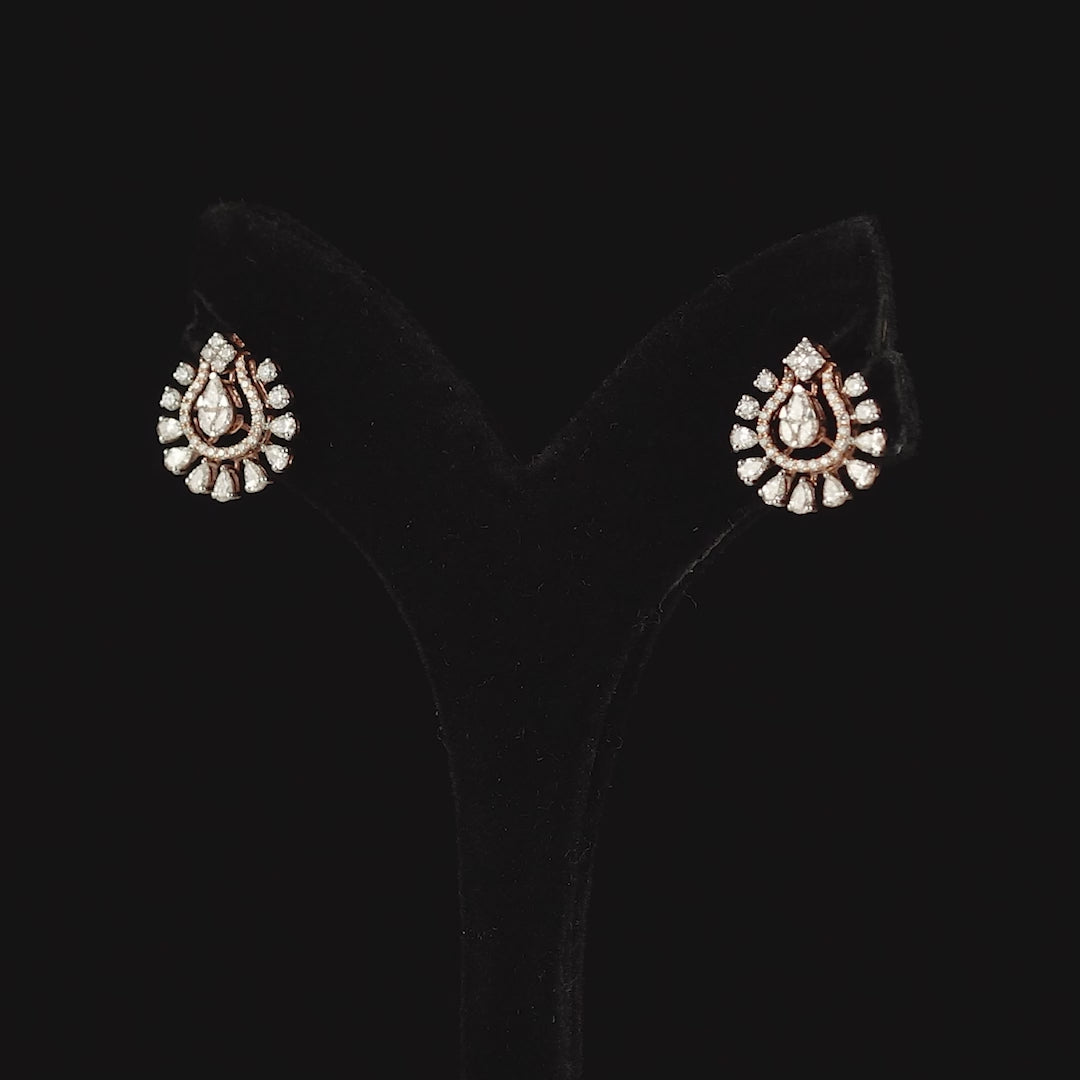 Flower Drops Diamond Earrings