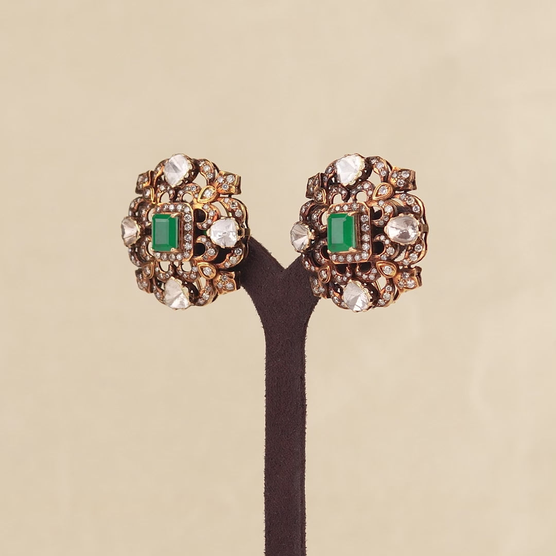 Victorian Polki Stud Earrings