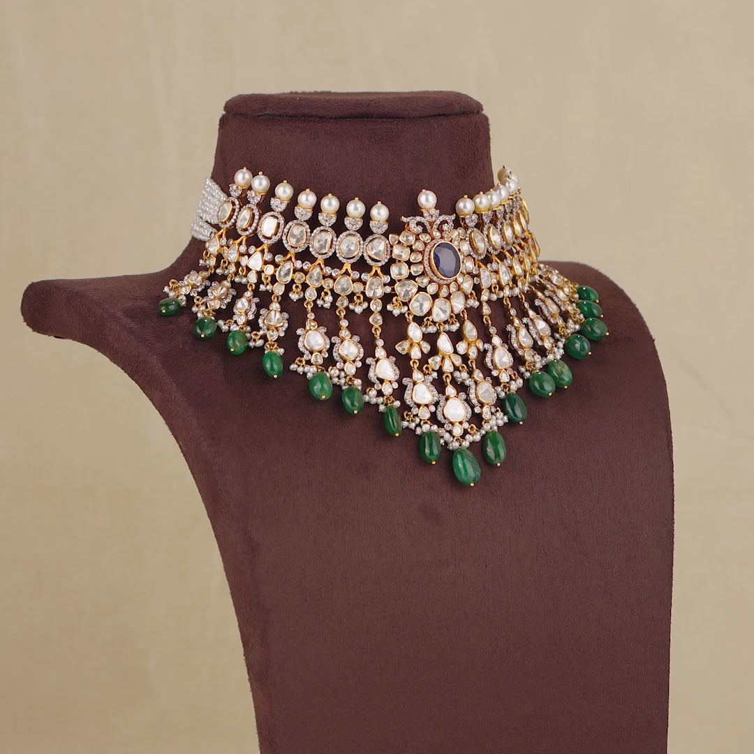 Polki Emerald Choker Necklace