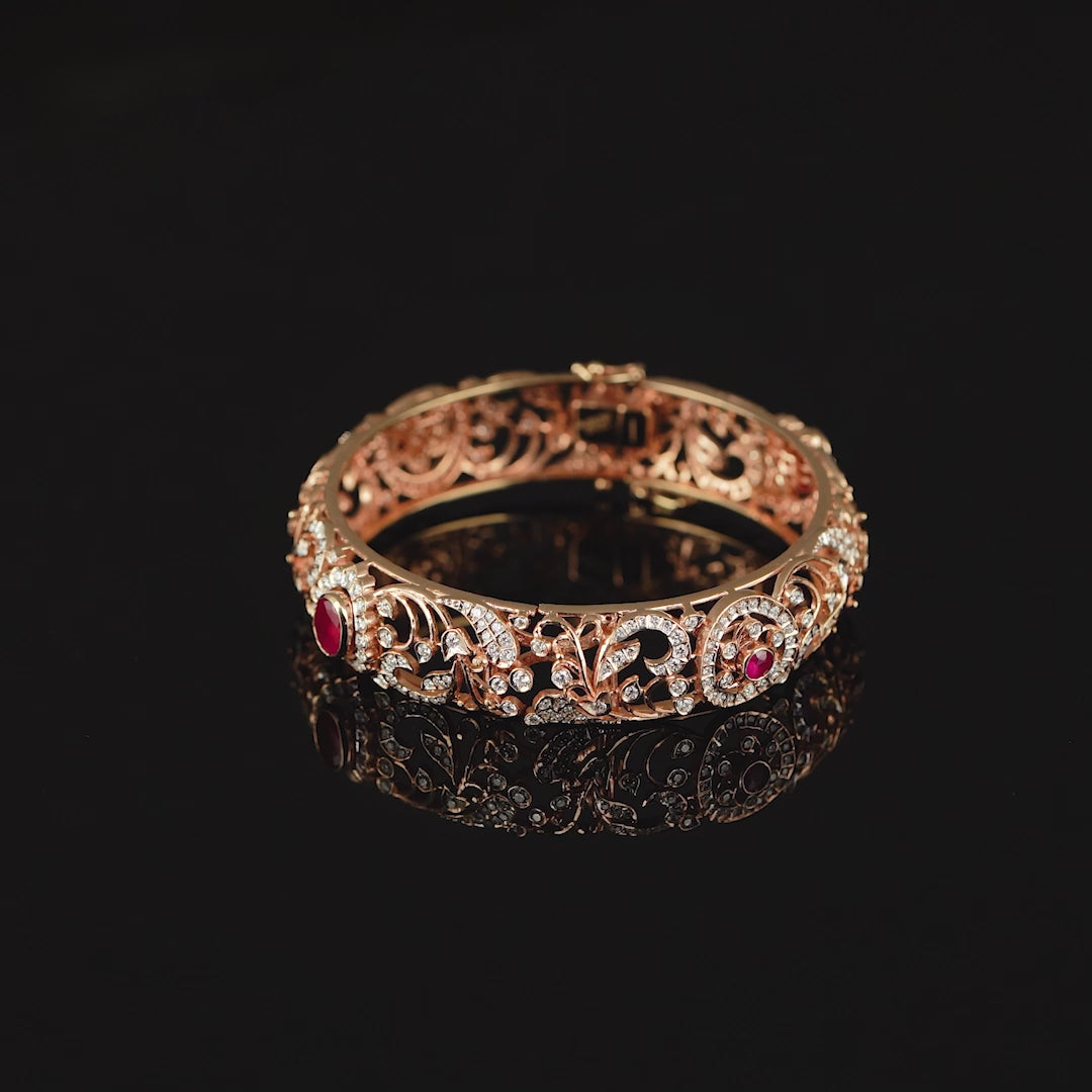 Queenly Diamond Bangle Design