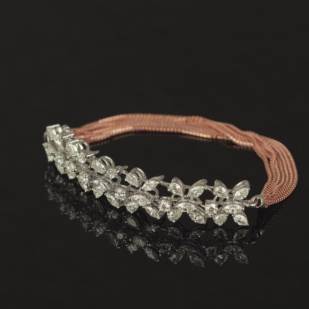 Floral Pear Shape Diamond Bracelet